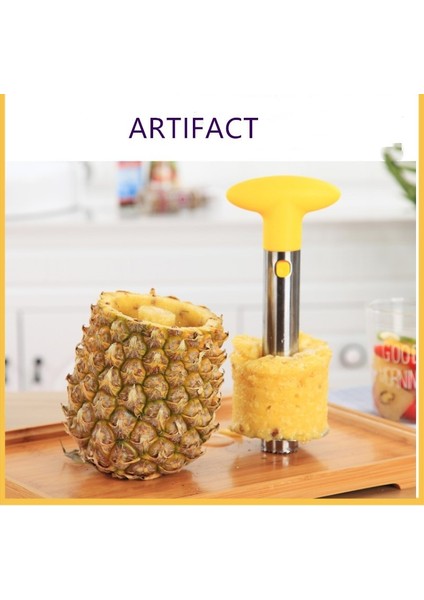 Sarı Paslanmaz Çelik Ananas Soyucu Kesici Ananas Dilimleme Kabuğu Çekirdek Tohum Sökücü Meyve Sebze Bıçağı Mutfak Aletleri Alet (Yurt Dışından) indirimleri