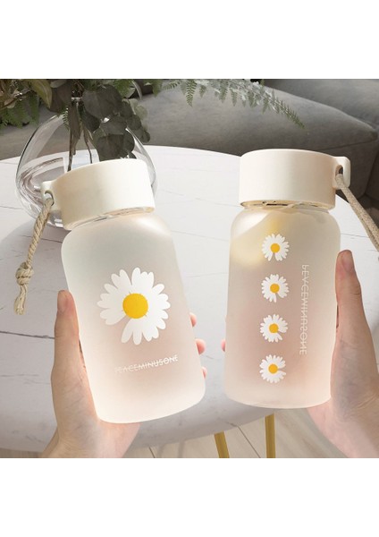 Transparent-01 500ML Küçük Papatya Su Şişeleri Şeffaf Plastik Su Bardağı Halatlı Kız Kawaii Içecek Şişesi Yaz Buzlu Su Bardağı Suyu Kupa (Yurt Dışından)