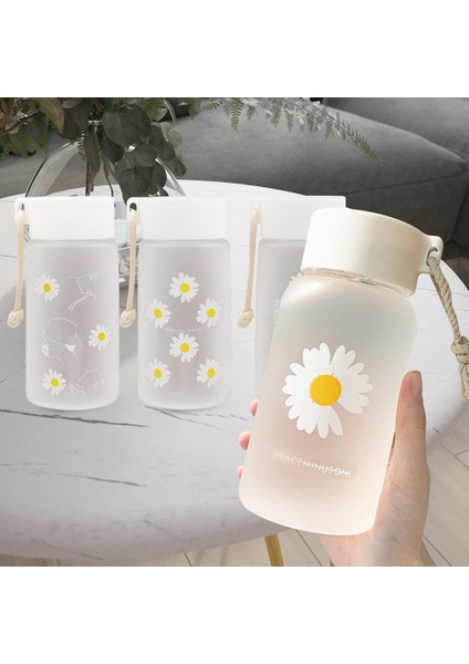 Transparent-01 500ML Küçük Papatya Su Şişeleri Şeffaf Plastik Su Bardağı Halatlı Kız Kawaii Içecek Şişesi Yaz Buzlu Su Bardağı Suyu Kupa (Yurt Dışından)