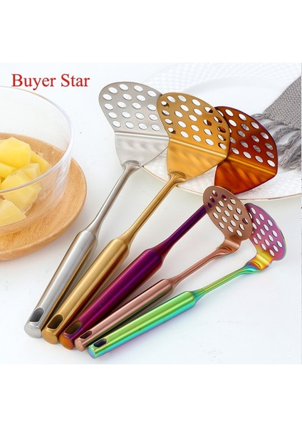 Gökkuşağı No. 0 L Yeni Dayanıklı Paslanmaz Çelik Ezici Preslenmiş Patates Ezici Kırıcı Mutfak Aletleri Metal Pirinç Itici Püre Makinesi Pişirme Araçları (Yurt Dışından) modelleri