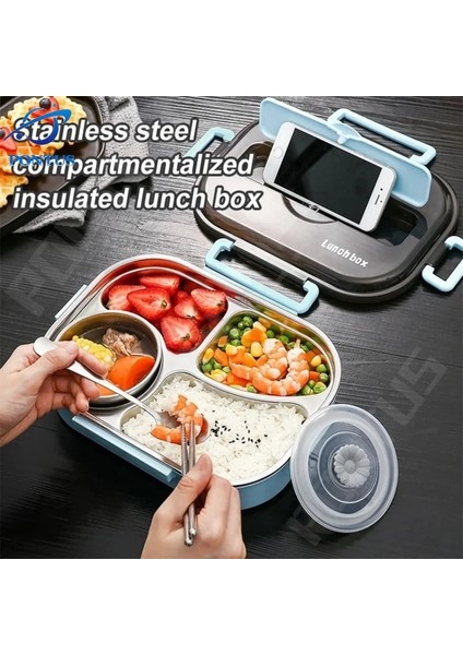 Yeşil 2 Kaşıklı Çubuk 4 Izgaralı Termal Öğle Yemeği Kutusu Sızdırmaz Bento Kutusu Iş Pikniği Için 304 Paslanmaz Çelik Mikrodalga Kutuları Yiyecek Sıcak Tutma Saklama Kutuları (Yurt Dışından) modelleri