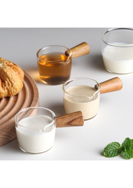 50ML 50/100ML Ahşap Saplı Cam Ölçüm Kabı Espresso Fincanı Tek Ağızlı Süt Kupası Kahve Malzemeleri Şeffaf Mutfak Ölçüm Kabı (Yurt Dışından) indirimleri
