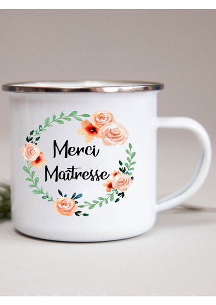 XH17089-A015WH-8 Fransız Çiçek Baskılı Emaye Kupalar Yaratıcı Kahve Kupa Süt Şarap Bira Içecek Meyve Suyu Fincanı Okul Ev Kolu Drinkware Öğretmen Hediyeler (Yurt Dışından) indirimleri