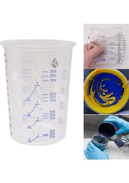 50 Adet 50 Adet 600 ml Tek Kullanımlık Epoksi Reçine Plastik Ölçüm Bardak Seti Reçine Kalıp Boya Ölçüm Kabı Epoksi Mezun Bardak Beher (Yurt Dışından)
