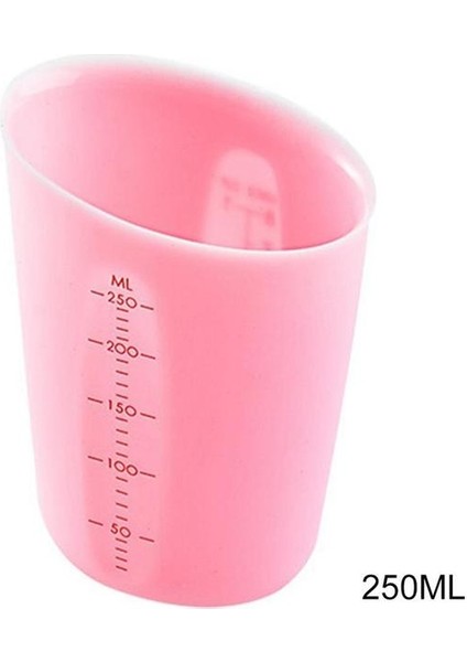 Pembe 250ML Mutfak Silikon Ölçüm Kabı Çift Ölçekli Karıştırma Kabı Ölçme Aracı Yeniden Kullanılabilir Ölçekli Ölçüm Kabı Dıy Pişirme Süt Fincanı Ölçekli (Yurt Dışından)