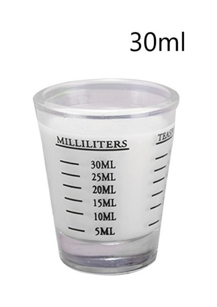 30ML Ölçekli Cam Küçük Ölçüm Bardakları Kokteyl Ons Yuvarlak Espresso Bar Tiryakisi Süt Çay Aracı Mutfak Ölçüm Ev (Yurt Dışından)