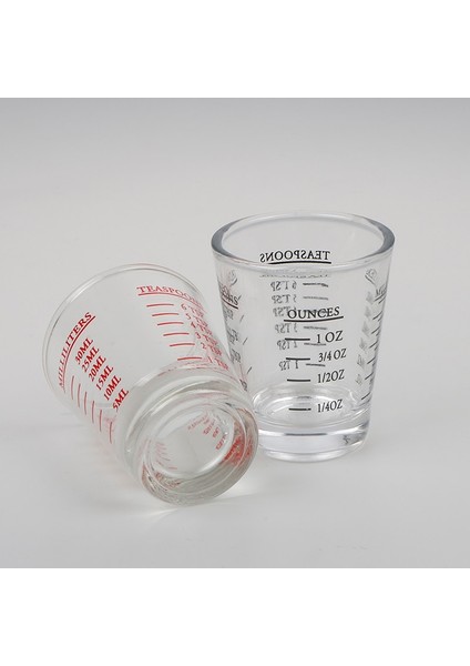 Rd 1 Adet 50/100 ml Cam Ölçüm Kabı Ölçekli Shot Cam Sıvı Cam Ons Bardak (Yurt Dışından)