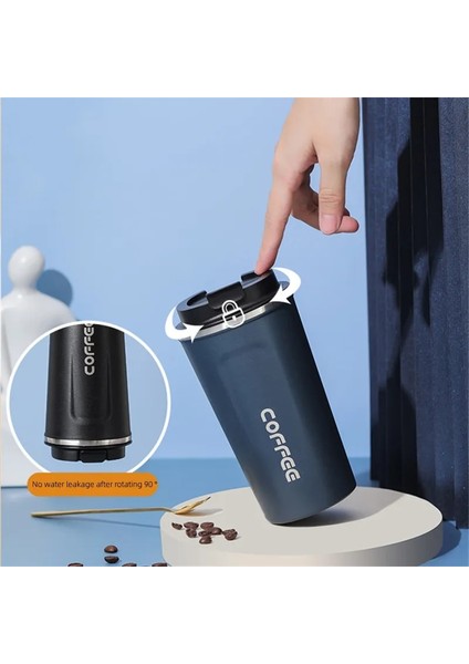Pembe 510ML 380/510ML Paslanmaz Çelik Kahve Kupa Sızdırmaz Termos Seyahat Termos Bardak Termos Araç Taşınabilir Bardak Noel Hediyesi (Yurt Dışından)