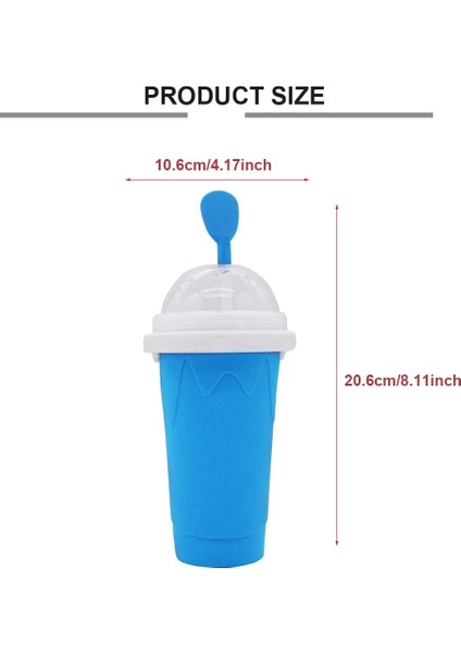 Mavi 301-400ML Dıy Slushy Maker Buz Bardağı Seyahat Taşınabilir Çift Katmanlı Silika Bardak Sıcak Yaz Soğutucu Buz Içine Smoothie Çocuk Yetişkin Slushy Kupası (Yurt Dışından)
