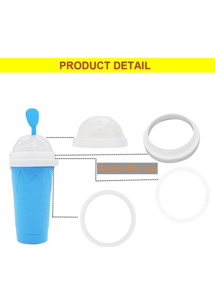 Mavi 301-400ML Dıy Slushy Maker Buz Bardağı Seyahat Taşınabilir Çift Katmanlı Silika Bardak Sıcak Yaz Soğutucu Buz Içine Smoothie Çocuk Yetişkin Slushy Kupası (Yurt Dışından)