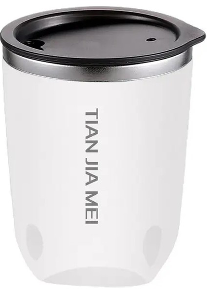 Beyaz 300ML 300ML Termal Kahve Kupa Su Kapaklı Şişe Açık Seyahat Araba Suyu Çay Sütlü Içecek Bardak Paslanmaz Çelik Termos Koffiebeker (Yurt Dışından)