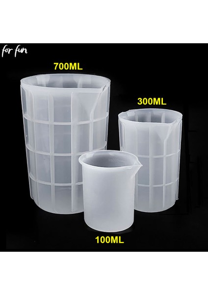 100ML Eğlence Için 100/300/700ML Silikon Ölçüm Kabı Dıy Takı Yapımı Araçları Pişirme Araçları Epoksi Reçine Bardak Karışık Silikon Ölçü Kabı (Yurt Dışından)