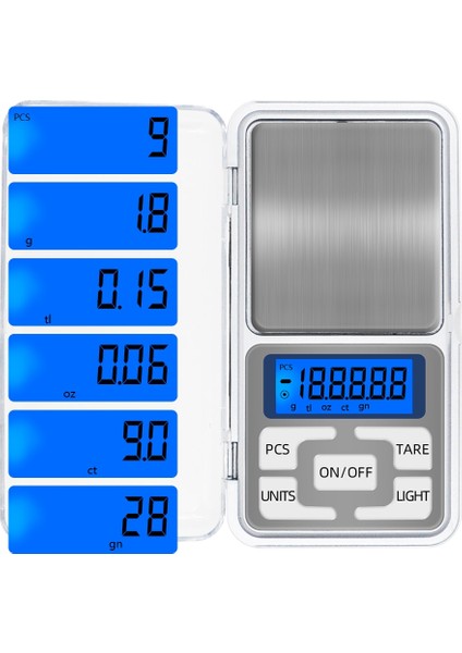 500G 0.01G 200G/300G/500G x 0.01G /0.1g Mini Elektronik Dijital Denge LCD Ekran Arkadan Aydınlatmalı Takı Tartı (Yurt Dışından)