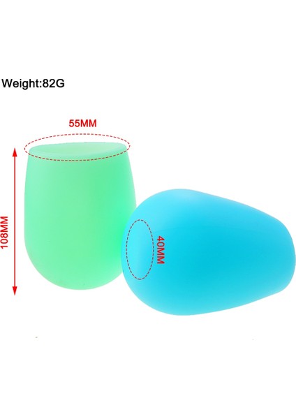 GJ-173 B Gül Kırmızı 301-400 ml 1 Adet 6 Renk 82G Silikon Şarap Bardağı Içecek Su Bardağı Kamp Parti Için Yıkanabilir ve Yeniden Kullanılabilir Sonbahar Önleme Kokusuz (Yurt Dışından) modelleri