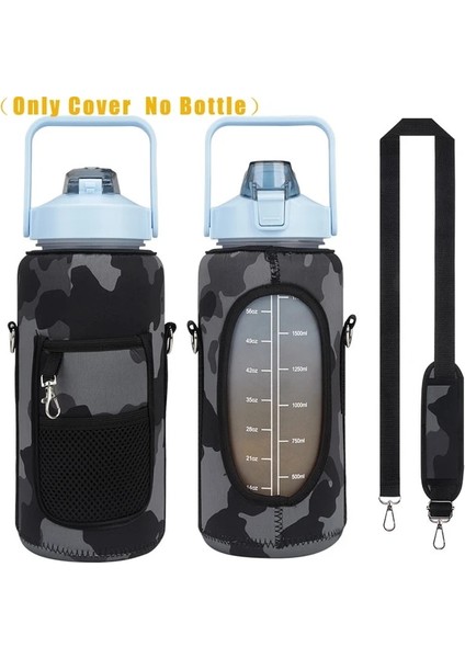 15 Metal Toka 2.0l 2l Su Şişesi Kapağı Yalıtkan Kol Çantası Bardak Şişe Kutusu Çantası Kayışlı Taşınabilir Kamp Açık Spor Drinkware Çantası (Yurt Dışından)