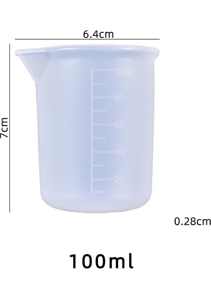 100ML 100ML Silikon Ölçüm Kabı Şeffaf Ölçekli Gıda Sınıfı Ayırma Bardakları Dıy Kek Epoksi Reçine Takı Yapımı Araçları (Yurt Dışından)