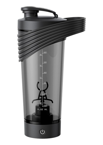 Siyah Büyük Kapasiteli Karıştırma Şişesi Drinkware Otomatik Protein Shaker Açık Spor Için USB Şarj Edilebilir Spor Su Şişesi (Yurt Dışından)