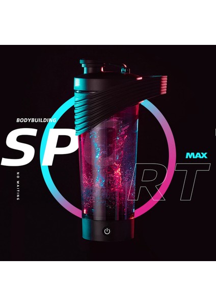 Siyah Büyük Kapasiteli Karıştırma Şişesi Drinkware Otomatik Protein Shaker Açık Spor Için USB Şarj Edilebilir Spor Su Şişesi (Yurt Dışından) fiyatları