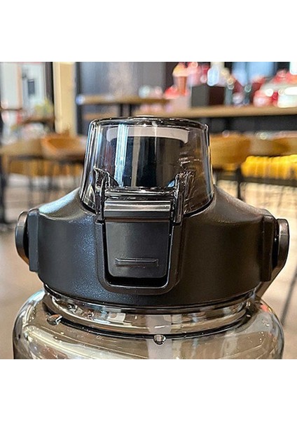 Mavi 2000ML 2000ML 2 Litre Spor Su Şişesi Samanlı Erkek Kadın Spor Su Şişeleri Açık Soğuk Su Bottlesc Zaman Işaretleyicili Drinkware1 (Yurt Dışından)