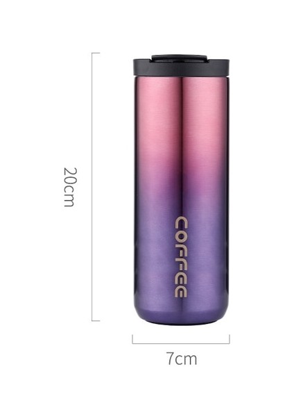 500ML Pembe 400-500ML Yaratıcı Çift Duvar Termal Kapaklı Kupa Paslanmaz Çelik Taşınabilir Kahve Süt Kupası Seyahat Çay Tumbler Ofis Su Bardağı Drinkware (Yurt Dışından)