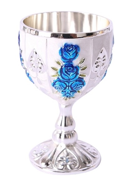 Mavi 30 ml 30 ml Metal Şarap Bardakları Retro Şarap Bardağı Kadeh Vintage Avrupa Tarzı Şampanya Kokteyl Bardakları Bar Ev Dekor Drinkware (Yurt Dışından)
