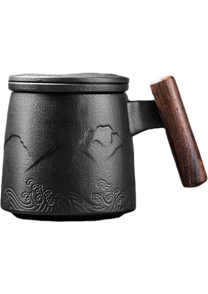 B 301-400 ml Güzel Çay Kupaları Seramik Vintage Çay Kahve Fincanı Bira Büyük Kupa Demlik Kapaklı Ahşap Saplı Sofra Kişiselleştirilmiş Hediyeler (Yurt Dışından)