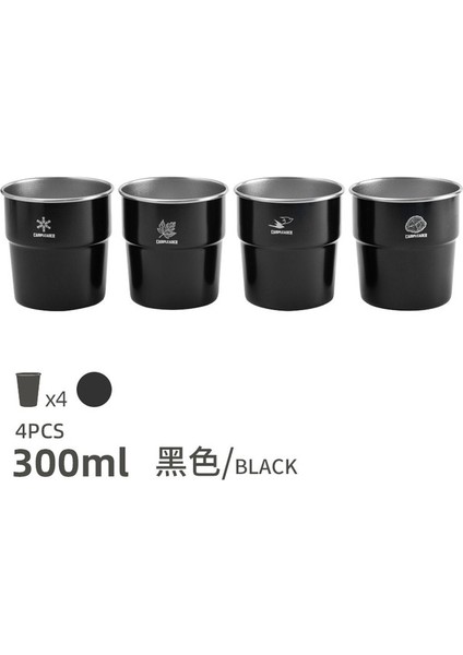 Y Tipi 350-500 ml 4 Adet / Takım Açık Kamp 304 Paslanmaz Çelik Bira Bardağı Kahve Fincanı Kupa Saklama Çantası ile Silikon Bardak Kol Orijinal Kupalar Sofra (Yurt Dışından)
