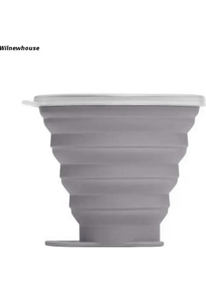Gri F63A Taşınabilir Kahve Kupa Seyahat Tipi Kupa Bpa Ücretsiz Büyük Kapasiteli 270 ml Katlanabilir Silikon Seyahat Kupa Spor Kamp Yürüyüş Için Açık (Yurt Dışından)