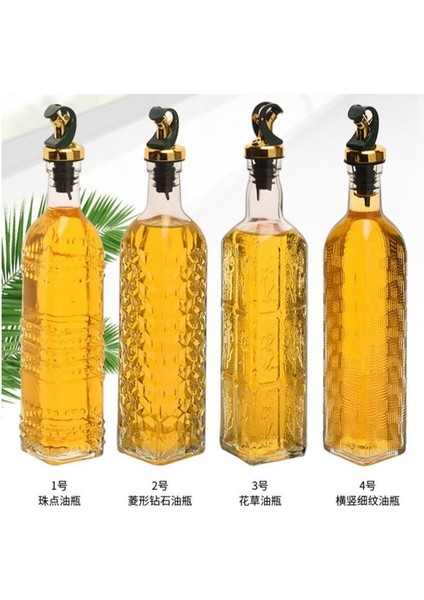 Stil 10 500 ml Şeffaf Cam Zeytinyağı Şişesi Sızdırmaz Mutfak Baharat Soya Sosu Sirke Basın Tipi Şişe Barbekü Şişesi (Yurt Dışından) fiyatları