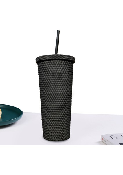 Yeşil Pipetli Bardak 22OZ Çivili Su Kapaklı Bardak ve Pipetli Taşınabilir Içme Şişesi Geniş Ağızlı Su Şişesi Bardak Çocuklar Için (Yurt Dışından)