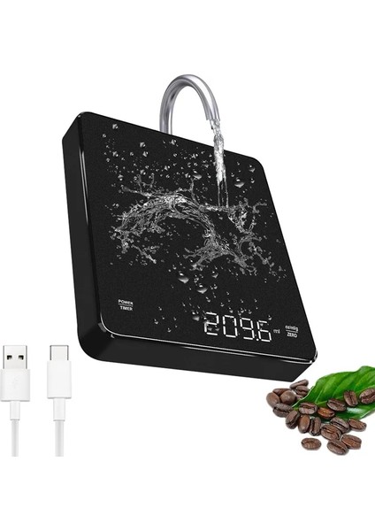 Siyah 3 Kg/0.1 Dijital Kahve Terazisi LED Ekran Elektronik Tartı Dahili Otomatik Zamanlayıcı Taşınabilir Ev Mutfak Ağırlık Terazileri (Yurt Dışından) fırsatları
