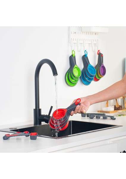 4 Adet Mix 4/8 Adet Ölçüm Kabı Katlanır Ölçüm Kaşığı Seti Kahve Şeker Kepçe Pişirme Pişirme Mutfak Silikon Ölçüm Bardak Aracı Yeni (Yurt Dışından) modelleri