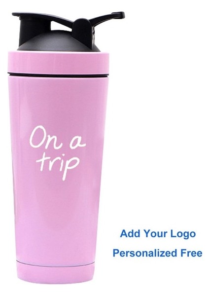 Pembe Resim ile Aynı Özel Logo Protein Shaker Şişe Termos Kupa Taşınabilir Spor Salonu Vakum Şişeler Seyahat Termos Bardak Su Şişesi Thermocup Hediyeler Için (Yurt Dışından)