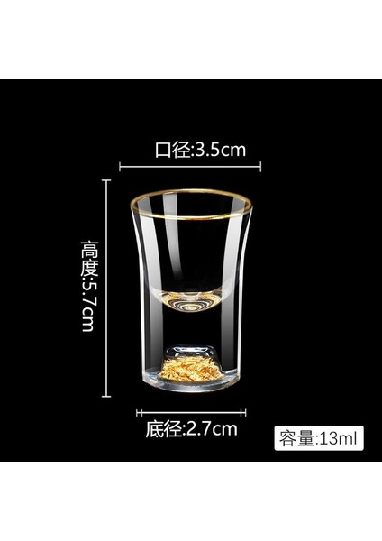 H 6 Adet 6'lı Paket 0.5 Oz Mini Boy Gözlük Şeffaf Samimi Tekila Bardağı Viski Shot Bardağı Seti Ruh Gözlükleri Altın Kenarlı Holografik (Yurt Dışından)