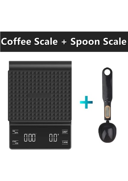 2 Terazi 3 Kg/0.1g Dijital Mutfak Ağırlığı Gram Elektronik Denge Yüksek Hassasiyetli Kahve Terazisi Taşınabilir Zamanlayıcı ile Gıda Espresso Tozu (Yurt Dışından)