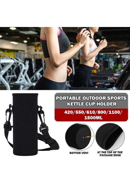 9 cm x 25 cm 1500 ml Spor Su Şişeleri Taşıma Çantası W/kayış Neopren Su Tutucu Omuz Askısı Siyah Şişe Taşıyıcı Yalıtım Çantası (Yurt Dışından) fırsatları