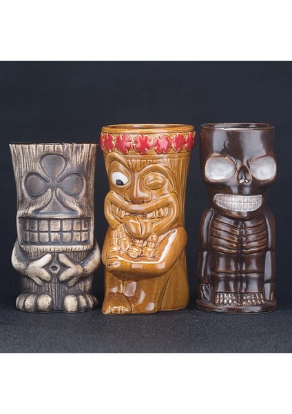 Ac 350 ml 250-750 ml Hawaii Seramik Tiki Kupa Yaratıcı Kokteyl Fincanı Paskalya Adası Tiki Kupalar Cadılar Bayramı Hediyesi Için Bar Aracı (Yurt Dışından) indirimleri