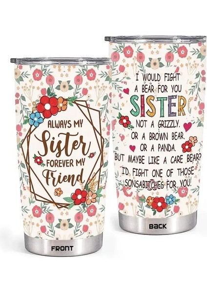 Kardeş Için 11 Hediye - 20 Oz Paslanmaz Çelik Bardak Doğum Günü Yılbaşı Hediyeleri Kapaklı Bardak Çift Duvar Vakum Yalıtımlı Bardak (Yurt Dışından)