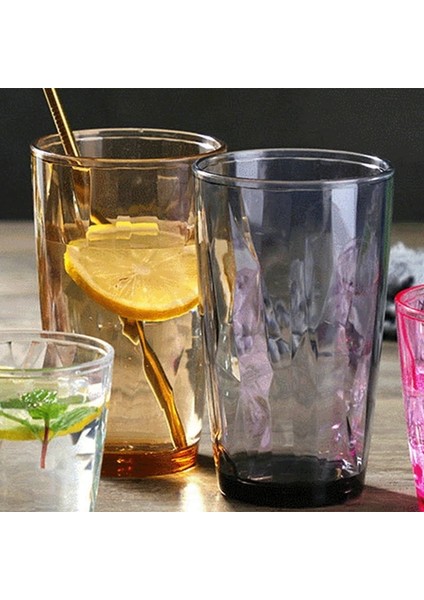 Veya 210-500 ml Akrilik Içecek Bardakları Tırnak Fincan Renkli Su Bardağı Suyu Bardak Bira Çay Şeffaf Bardak Mutfak Bar Hediye (Yurt Dışından)