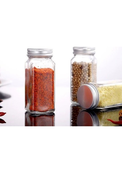 4 Adet 2-14 Adet Set Baharat Kavanozu Kare Cam Kap Baharat Şişesi Mutfak Açık Kamp Baharat Kabı Cam Mühürlü Kavanoz (Yurt Dışından)
