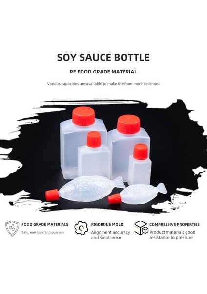 23ML 10 Adet/takım Mini Sos Şişesi Çeşni Kapları Plastik Şişeler Çocuk Öğle Yemeği Için Bento Aksesuarları Kare Balık Baharat Araçlar (Yurt Dışından)