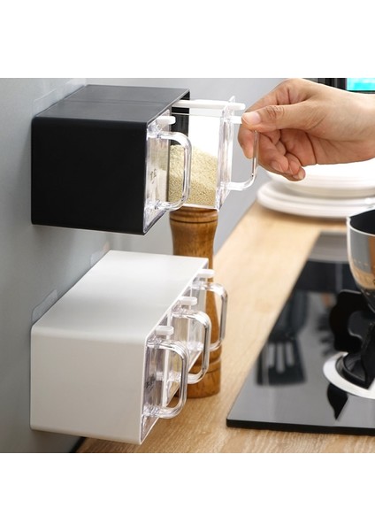 Siyah 2 Izgara Baharat Kutusu Çok Izgaralı Ev Organizatör Mutfak Seti Kombinasyonu Tuzluk Baharat Kavanoz Saklama Kutusu Çeşni Organizatör Raf (Yurt Dışından) indirimleri