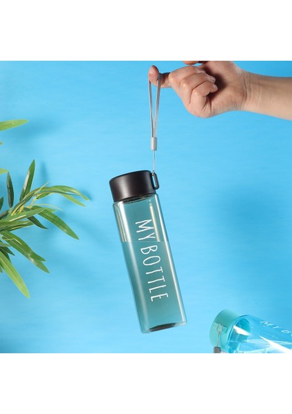 09 401-500ML Su Şişesi Şeffaf Kare Plastik Içecek Bardağı Açık Soğuk Meyve Suyu Süt Spor Şişesi Taşınabilir Halat Sızdırmaz Su Şişesi (Yurt Dışından)