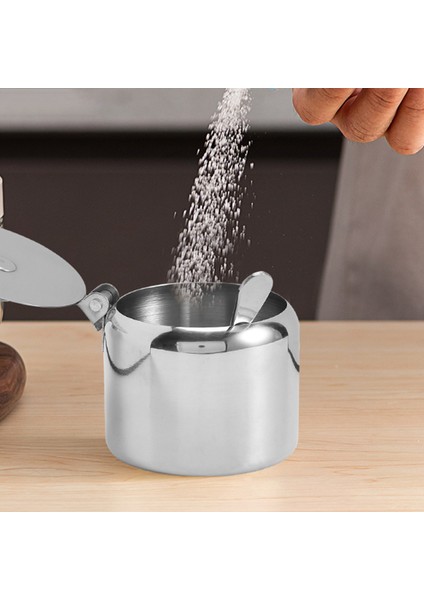 Paslanmaz Çelik Kapaklı ve Kaşıklı Şekerlik Baharat Kavanoz Baharat Kavanoz Sofra Baharat Kabı (Yurt Dışından) modelleri