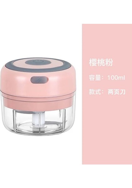 PINK-100ML Mutfak Eşyaları Elektrikli Mini Sarımsak Kıyıcı USB Kıyma Makinesi Sarımsak Ezici Makinesi Sağlam Dayanıklı Ezilmiş Zencefil Sebze Kırıcı (Yurt Dışından)