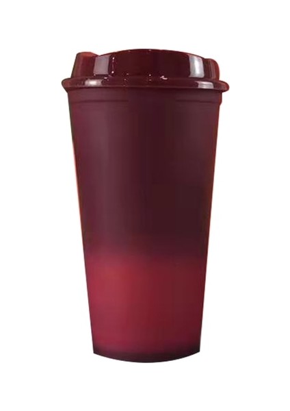 Kahverengi 401-500ML Gıda Sınıfı 473ML 480ML 500ML 16OZ Yeniden Kullanılabilir Isı Rengi Değişen Renk Değiştiren Plastik Bardak Kahve Fincanı (Yurt Dışından)