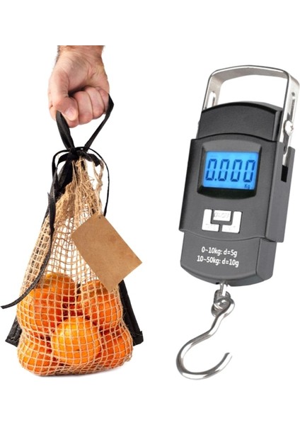 Siyah 10G-50KG 50KG Taşınabilir Elektronik Taşınabilir Bagaj Ölçeği LCD Dijital Ekran Ekspres Teslimat Ölçeği Kanca Mini Ev Ölçeği (Yurt Dışından) fiyatları