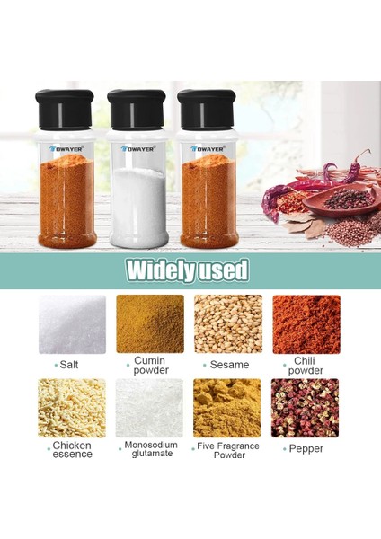 15 Adet 100ML Baharat Şişeleri Plastik Saklama Baharat Kavanozu Şeffaf Tuz Baharat Çalkalayıcı Kavanozları ve Etiket Barbekü Çeşni Mutfak Gadget Araçları (Yurt Dışından)