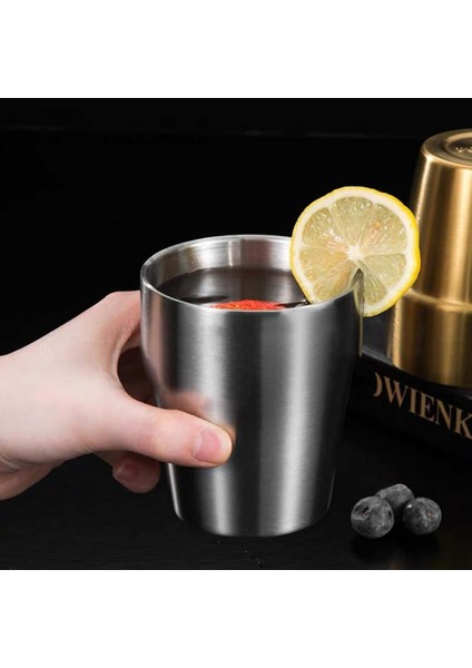 175ML 175ML/300ML Kahve Fincanı Çift Katmanlı Kaymaz Isı Yalıtımı Paslanmaz Çelik Metal Bira Bardağı Içecek Için (Yurt Dışından) modelleri