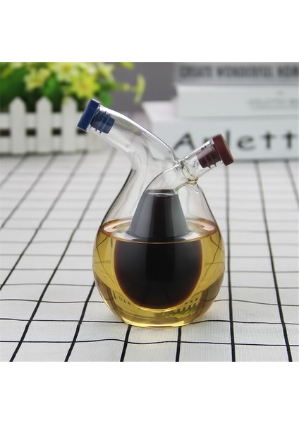 Type2 300ML 2-In-1 Çift Katmanlı Şişe Sos Yağı Sirke Cam Şişe Çeşni Baharat Mühürlü Mutfak Depolama Şişeleri Kavanoz (Yurt Dışından)